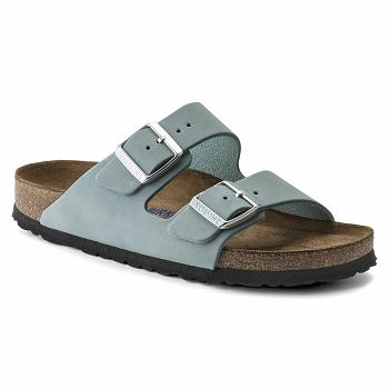 Birkenstock Soft Footbed Nubuck Læder Arizona Dame Turkis | DK 87RVD